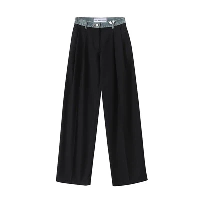 Black Wide - calça de perna com cintura jeans